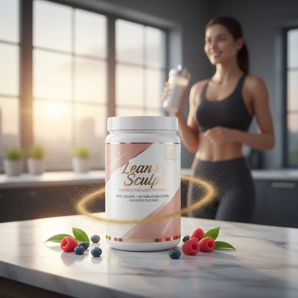 Woman drinking a protein shake after a workout to support fat loss