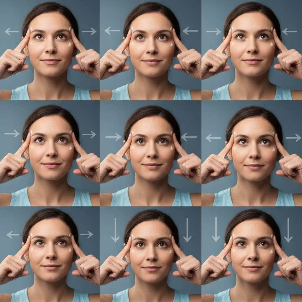 Eyes shifting focus to a distant window for the 20-20-20 rule